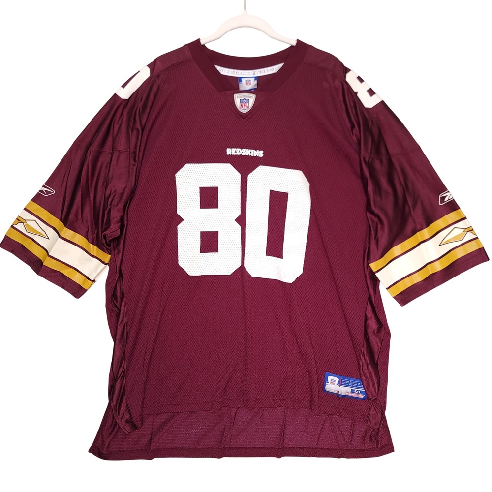 Reebok NFL Washington Redskins Laveranues Coles 80 Jersey Burgundy Men 4XL